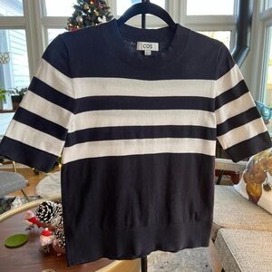 COS Black and White Striped Sweater
